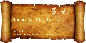 Barasits Attila névjegykártya